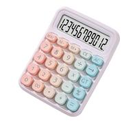 Tissting 12 Digit Calculator With Large LCD Display And Round Buttons - Gradient Color Dual Power Desktop Calculator For Office School Home Students And Accountants 14x10.5cm/5.5x4 (Multicolor)