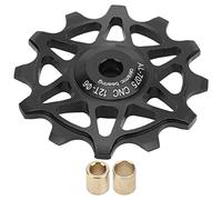 Tissting 12T Rear Derailleur Pulley Aluminum Alloy Sealed Bearing Jockey Wheel with Reducing Sleeve Tube for Mountain Road Bike 8/9/10/11 Speed Chain(12T Black)