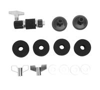 Tissting 13-Piece Hi Hat Clutch Set with Felt Pads - Stainless Steel Drum Pedal Accessory Kit for Secure Cymbal Mounting on Drum Sets (4CM/1.57in Pads) (Black)