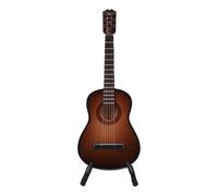 Tissting 15cm Miniature Guitar Model - Maple Wood Musical Instrument Replica with Display Stand for Home Office Decoration