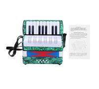 Tissting 17 Key 8 Bass Piano Accordion, Musical Instrument for Beginners Students with ABS Celluloid Lightweight Design, Adjustable Strap with Manual for Children's Rhythm Developm (Green)
