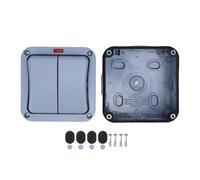 Tissting 2 Gang Outdoor Electrical Switch with Indicator Light - IP66 Surface Mounted Switch for Outdoor Lighting and Construction Sites, 20A, 90x90x55mm (3.5x3.5x2.2in)