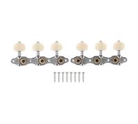 Tissting 2-Pack Guitar Tuning Keys 3L3R, 1:18 Gear Ratio for Classical Guitar - Machine Heads String Pegs, Alloy Metal Replacement Parts with Screws for Old Dirty Tuners