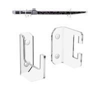 Tissting 2 Pcs Sword Wall Mount Holder, Acrylic Display Rack Stand Hook Hanger with Expansion Pipes, Samurai Flat Blade Display Stand for Saber Tanto Rapier