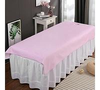Tissting 2 Pieces Massage Table Sheets, 200x75 Cm/78.7x29.5 Inch Beauty Salon Bed Sheets Breathable Oil Resistant Waterproof SPa Massage Table Cover Sheet(Pink)