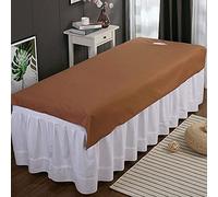 Tissting 2 Pieces Massage Table Sheets, 200x75 Cm/78.7x29.5 Inch Beauty Salon Bed Sheets Breathable Oil Resistant Waterproof SPa Massage Table Cover Sheet(Brown)