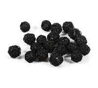 Tissting 20 Pieces Wicker Rattan Balls, 3cm Decorative Balls, Vase Centerpiece Bowls Orbs Filler House Ornament for Craft, Wedding, Party, Potpourri Decor(Black)