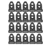 Tissting 20Pcs Tent Feet Clamp, Two Holes Tent Ground Fixed Clip Nail Pole Rod Feet Clamp Replacement Accessories for Outdoor Tent Camping Awning (4.6x2.6cm/1.8x1in)