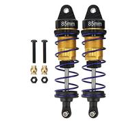Tissting 2Pcs RC Shock Absorber, 85mm / 3.3in Aluminum Alloy RC Car Spring Damper Oil Pressure Adjustable Assembled RC Damper Set for 1/10 RC Car(Gold)