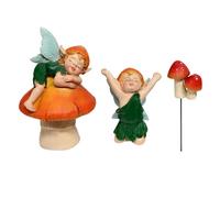 Tissting 3 Pieces Miniature Fairy Garden Figurines,Mushroom Sculpture Garden Accessories,Cute Landscape Ornaments,DIY Mini House Garden Outdoor Decor