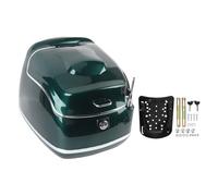 Tissting 38L Motorcycle Top Box ABS Storage Case for Helmet - Universal Fit for Most Bikes with Lockable Design and 38L/2.32 Cubic Feet Capacity (Dark Green)