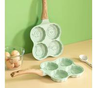 Tissting 4-Cup Omelette Pan, Nonstick Aluminium Quick Heating 4-Hole Egg Frying Pan for Breakfast Pancakes Eggs Burgers, Compact and Versatile for All Stovetops