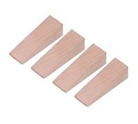 Tissting 4 Pack Wooden Door Stopper - Triangle Non Slip Wedge Prevents Door Closing, Eliminates Noise, Easy Install for Home Office (Beech, 9.1x2.9x2.5cm/3.6x1.1x1.0in)