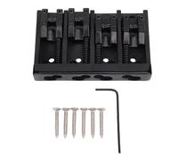 Tissting 4 String Bass Bridge Zinc Alloy Full Adjustable Assembly for Jazz Electric Bass - Replacement Part with Screws and Wrench for Enhanced Tuning and Sound (3.15 (Black)