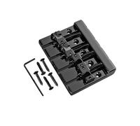 Tissting 4 String Bass Guitar Bridge Set with Brass Saddles for Enhanced Sustain and Stable Installation - Direct Replacement Parts for Electric Bass with 0.75 (Black)