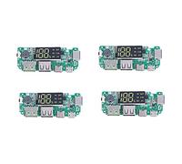 Tissting 4Pcs Mobile Power Charging Board, Dual USB 5V2.4A Module with Overcharge Protection LED Indicator for iOS Android Smartphones, Portable Backup Power Bank Board DIY Charger