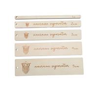Tissting 5 Pcs Macrame Separator Tool 1-5cm Wooden Rectangle Macrame Pattern Auxiliary Rulers Spacer Guide Tools for DIY Weaving Craft