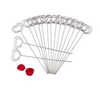 Tissting 50 Silver Metal Round Wire Clips, DIY Craft Photo Card Picture Memo Paper Note Display Holders, Home Office School Shelf Decor (Heart Style)