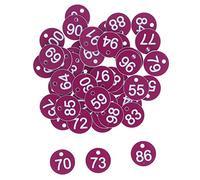 Tissting 50Pcs Numbered Beehive Tags - 3.6cm/1.4in Round ABS Labels for Beekeeping and Animal Husbandry - Durable Marking Supplies for Apiary and Farm Use (Purple)