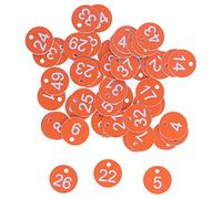 Tissting 50Pcs Numbered Beehive Tags - 3.6cm/1.4in Round ABS Labels for Beekeeping and Animal Husbandry - Durable Marking Supplies for Apiary and Farm Use (Orange)
