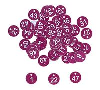 Tissting 50Pcs Numbered Beehive Tags - 3.6cm/1.4in Round ABS Labels for Beekeeping and Animal Husbandry - Durable Marking Supplies for Apiary and Farm Use (Purple)