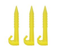 Tissting 50Pcs Plastic Tent Stake, 5.5in ABS Garden Tent Pegs Serrated Sand Stake Outdoor Beach Spike Tent Nail Outdoor Lawn Tarp Stake for Camping Awning(Yellow)