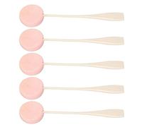 Tissting 5PCS Long Handled Powder Puff, Body Lotion Applicator Water Absorption Soft Powder Puff for Girl Women (Pink)
