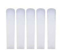 Tissting 5Pcs Tenor Saxophone Reeds 2.5 Bb Resin, Professional Sax Reeds with Plastic Box for Beginners and Experts, Enhanced Playability and Durability (White)
