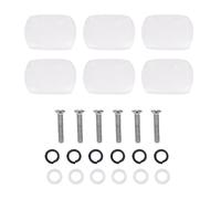 Tissting 6-Pack Acrylic Guitar Tuning Peg Buttons (2.3cm/0.9in), Replacement Machine Heads for Acoustic & Electric Guitars with Ferrules & Screws Included (Square round edge white pearls)