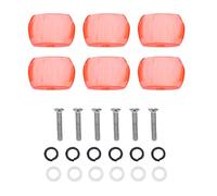 Tissting 6-Pack Acrylic Guitar Tuning Peg Buttons (2.3cm/0.9in), Replacement Machine Heads for Acoustic & Electric Guitars with Ferrules & Screws Included (Square round edge red pearl)