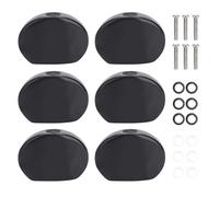 Tissting 6-Pack Black Oval Guitar Tuning Peg Buttons - Resin Replacement Parts for Acoustic and Electric Guitars, 22x16x6mm (0.9x0.6x0.2in), Smooth Finish, Easy to Install