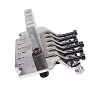 Tissting 6 String Electric Guitar Tremolo Bridge, Double Roll Zinc Alloy Tailpiece Saddle Replacement for Standard Electric Guitars (Silver/Black, 210x100x50mm/8.3x3.9x2.0in) (Silver)
