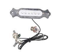 Tissting 6 String Single Coil Pickup with Volume and Tone Controls, Replacement Guitar Pickup for Acoustic, Folk, and Electric Guitars, Easy Installation and Durable Design (Black Pearl)