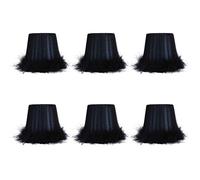 Tissting 6Pcs 3.3×4.3×4.7in Feather Cloth Lampshade Household Modern Simple Fabric Lampshade Light Bulb Clip Adapter for Small Size A, B, C, F, P Bulbs Of Chandelier(Blue)