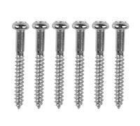 Tissting 6Pcs Guitar Bridge Screws Set, Silver Stainless Steel Mounting Parts - Replacement Bridge Screws for Electric Guitar Musical (3.34cm/1.3in)