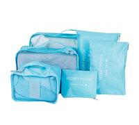 Tissting 6Pcs Travel Bags,Multi-functional Clothing Sorting Packages,Luggage Suitcase Packing Organizers,Toiletry Shoe Storage Bag,Space Saver (Blue)