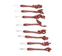 Tissting 8 PCS Retro Crochet Hooks Set, Unique Birds Butterfly Phoenix Swan Crochet Hooks Ergonomic Handle Set Smooth Needles Tools for Craft Yarn Weave Gift