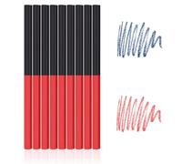 Tissting 9 Pcs Blue and Red Office Coloured Carpenter Pencil, 6.9 Inches Flat Hex Hard, Double Ended Colored Erasable School Drawing Pencil Woodworking Marking Tool Office and Home