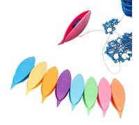 Tissting 9 Pcs Tatting Shuttles Plastic Colorful Knitting Needles DIY Beading Needles Lacemaking Craft Tool for Hand Knitting Sewing