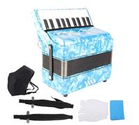 Tissting Accordion 22 Keys 8 Bass, Celluloid Musical Instrument with ABS Maple Reeds, Professional Tuning Standard Design for Home Stage Performance, Beginners and Students (Sky Blue)