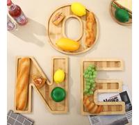 Tissting Alphabet Charcuterie Boards, Stylish Wooden Serving Tray Set with 3 Acacia Wood Platters for Snacks Desserts Parties Events, Decorative Charcuterie Letters Serving Platters for Food Display