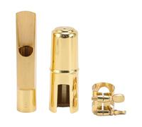 Tissting Alto Saxophone Mouthpiece 5 Tip Opening Brass with Cap, Professional Sax Mouthpiece for Beginners and Experienced Players with Metal Ligature and Replacement Set