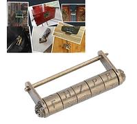 Tissting Antique Combination Lock, Vintage Bronze Chinese Character Adjustable Code Padlock for Wooden Jewelry Boxes Cabinets Security and Decoration