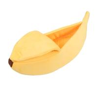 Tissting Banana Cat Bed Soft Cozy Cat Cave Bed Pet Supplies for Cats Kittens Rabbit Small Dogs, Crystal Velvet + Pearl Cotton (XL)