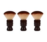 Tissting Barber Brush Set of 3 Wooden Handle Haircut Styling Duster for Neck and Face - Professional Hair Sweep Cleaning Tool for Salon and Home Use 12.7cm/5in