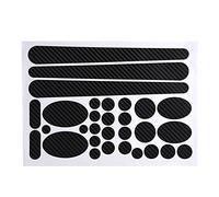 Tissting Bike Chainstay Frame Sticker Protector Kit, Decorative Decal Film 30pcs Oval Circle Strip Shapes, 3D Textured Carbon Black Clear Design for Cycle Chain Rub & Cable (Carbon Fiber Pattern)