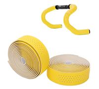 Tissting Bike Handlebar Tape Yellow 2 Rolls PU EVA Bicycle Bar Tape 200 x 3 cm 3mm Anti-Slip Shock Absorbent Self Adhesive Handlebar Wrap for Road Bike Cycling