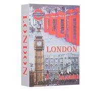 Tissting Book Safe with Key Lock, 8.7 x 6 x 1.8 in Real Page London Book Diversion Book Safe Storage Box Hidden Storage Lock Box for Money Cash Jewelry