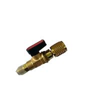 Tissting Brass 1/4" SAE Ball Valve, HVAC A/C Straight Shut-Off, Refrigerant Tools
