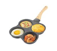 Tissting Breakfast Pan, Non-Stick 4-Cup Egg Frying Pan with Heat Insulation Handle for Omelette, Pancake, and Burger, Aluminium for Kitchen and Household